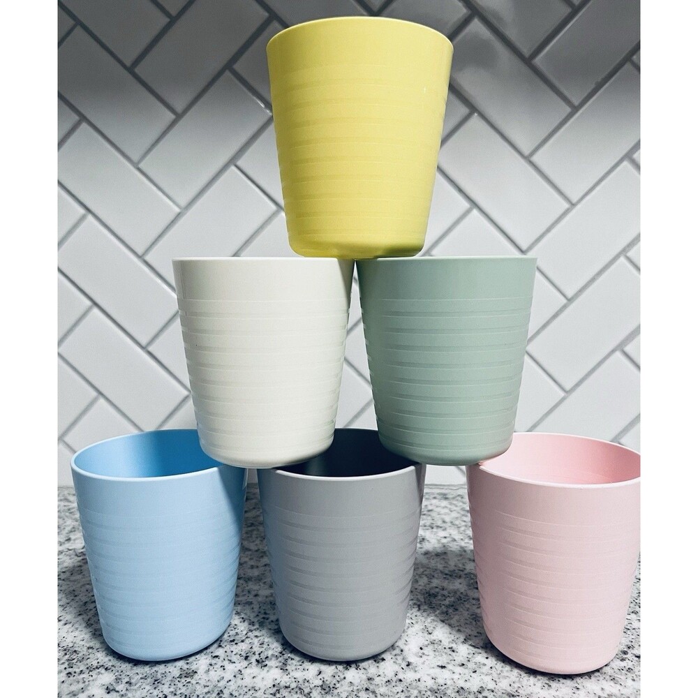 IKEA KALAS Cups Set of 6 Pastel Multicolor 8 oz Plastic Tumblers NWOT